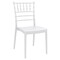 Luxury Commercial Living 36" White Stackable Outdoor Patio Armless Dining Chair